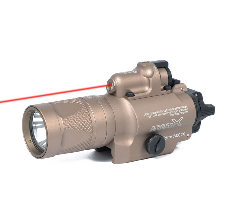 Surefire X400V Flashlight White and IR Output With Red Laser Tan
